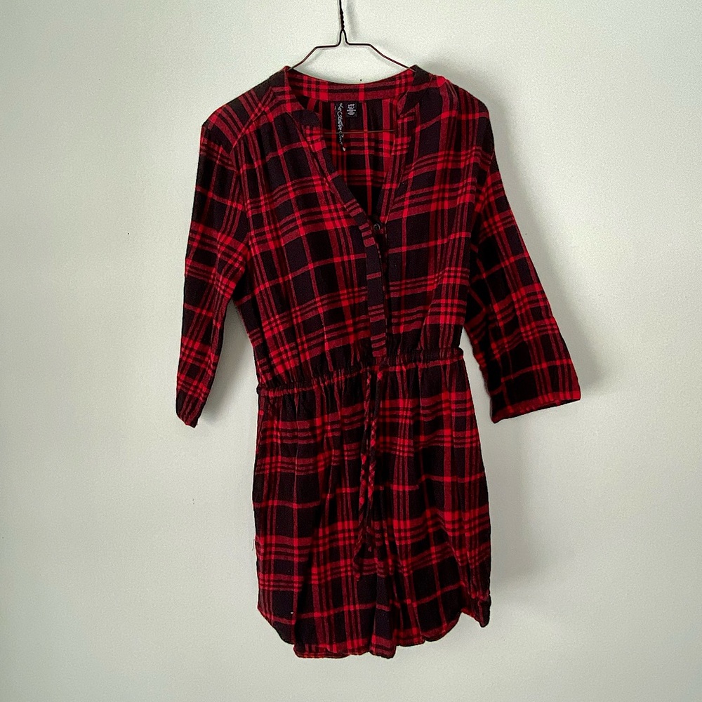Plaid Flannel Shirt Dress